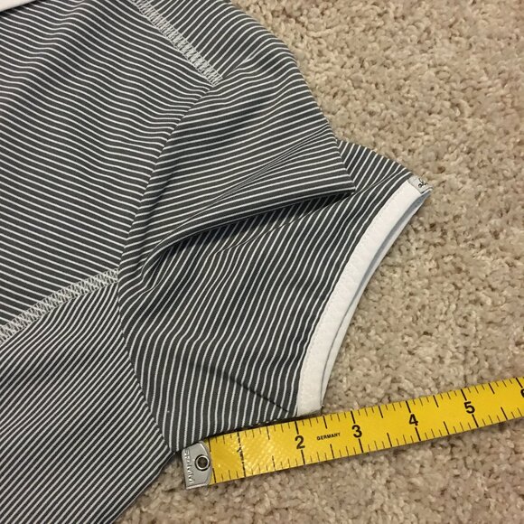 Abacus Button Collar Pinstripe Drycool Polo Golf Shirt - Picture 16 of 16